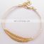 New Design Leather braid bracelet with metal leaf wholesale