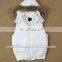 Womens quilted white waistcoat with hood padding vest