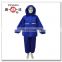 reflective safety blue polyester motorcycle rain jacket