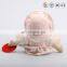 Plush pretty baby doll with pink dress and hat