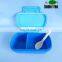 PP BPA Free Oval 740ml Kids 2 Compartment Bento Lunch Box With Spoon
