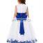 Grace Karin White Blue Sleeveless Flower Decorated Flower Girl Princess Party Dress 2~12Years CL008936-2