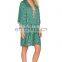 Top quality women printed swimwear cover up beach dress kaftan chiffon