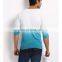 tie dye blue mens O-neck long sleeves t shirts fashion hang dye t-shirts custom factory