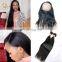 China Hair Factory Wholesale Hair Extensions 360 Full Lace Frontal Closures With Bundles