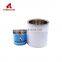 Custom size thickness 0.22-0.25mm round chemical tin can with metal cover