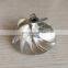 RHF55 46.52/68.01mm 6+6 Blades Turbo Billet/milling/aluminum 2618 Compressor Wheel Point Milling