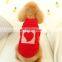 Pet dog Cat red Sugar love heart clothing turtleneck sweater apparel clothes