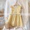 Summer 2020 girls fashion ruffles sleeve princess dresses kids bow plaid dress