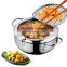 non stick skillet induction frying pan cooking pot stainless steel fry pan with stainless steel lid kitchen