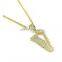 Classic Design Jewelry 18K Gold Plated  Full Diamond Choker Pendant Necklace for Unisex