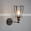 American industrial retro creative iron cage led wall lamps for decoration