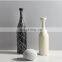 Modern Geometric Porcelain White Stripe Black Home Decorative Ceramic Vase Flower Vase All-season Support Morden,classic