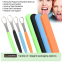 Hot Sell Stainless Steel Tongue Cleaner Scraper with Colorful Handle for Oral Care