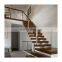 Custom mono stringer glass railing timber tread straight staircases