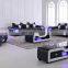 1+2+3 Luxury LED lights modern leather lounge sofa set design home furniture