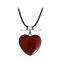 Natural stone pendant hand-carved love heart shape rough peach heart crystal necklace
