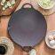 Korean BBQ Grill Pan, Nonstick Stovetop Grill Plate With Handles, Cast Iron Round Griddle Pan Indoor Outdoor Grilling 11.8in