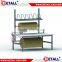 Industrial Packing workbench with dividers and paper rolling bar form Detall