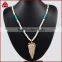 Arrowhead jasper agate pendant necklace with 5-6mm mixed beaded chain