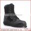 black leather military combat boots/steel toe waterproof work boot