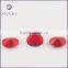 Wholesale Fashion synthetic oval shape red faceted glass gems