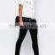 bouncy plain short sleeve O-collar casual blouse with pleated ornament for women OEM service