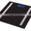 body fat weighing scale with blue backlight and BMI
