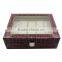 10 Slots Wooden Watch Storage Box With PVC Plastic Window.