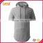 Fashion side zipper longline t shirt men tall t-shirt with hood