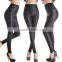 Punk style Ladies skinny slim high waist imitation leather leggings trousers