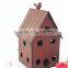 Rustic outdoor wholesale red metal bird house