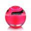 Ball shape design hands free call portable mini bluetooth speaker with LED lighting, aux line in and TF card slot