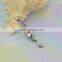 fashion stainless steel piercing body jewelry crystal belly button navel ring