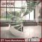 spiral stairs stainless steel frame glass railing with glass tread