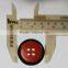 pearl red cap 4 holes resin button with black margin
