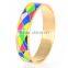 Fashion stainless steel charming bangle resin bracelet