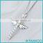 925 Sterling Silver Zircon Cross With Angel Wing Crystal Pendant 18'' Chain Necklace Fashion Jewelry
