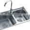 Handmade Double Drainer Double Bowl Kitchen Sink (XS838A)
