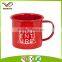 Red color nescafe logo printed enamel espresso metal coffee cups