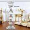 Yiwu Market Crystal Glass Candlestick Holder With ball poles stand R-3020