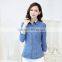 light blue women denim shirt
