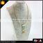 Fashion 3 Turquoise Stone Charms 18K Gold Choker Chain Necklace