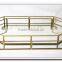 A>< Vintage narrow rectangular frosted brass, sivler, bronze, black,gold glass tray or box:: brass clear shot glass serving tray