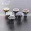 1 1/9 inch zinc base chrome plated warm amber glass knob