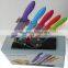 manufacturer --5 pcs colorful kitchen knife set with slotted acrylic block