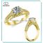 High Quality 925 Silver Gold Tone Engagement Ring