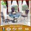 TH347 modern design round tempered glass dining room table