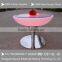 Battery rechargeable LED plastic rotating round production table with legs metal