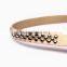 New Designed Fashion Rivet Decorated Lady Thin PU Waist Belt